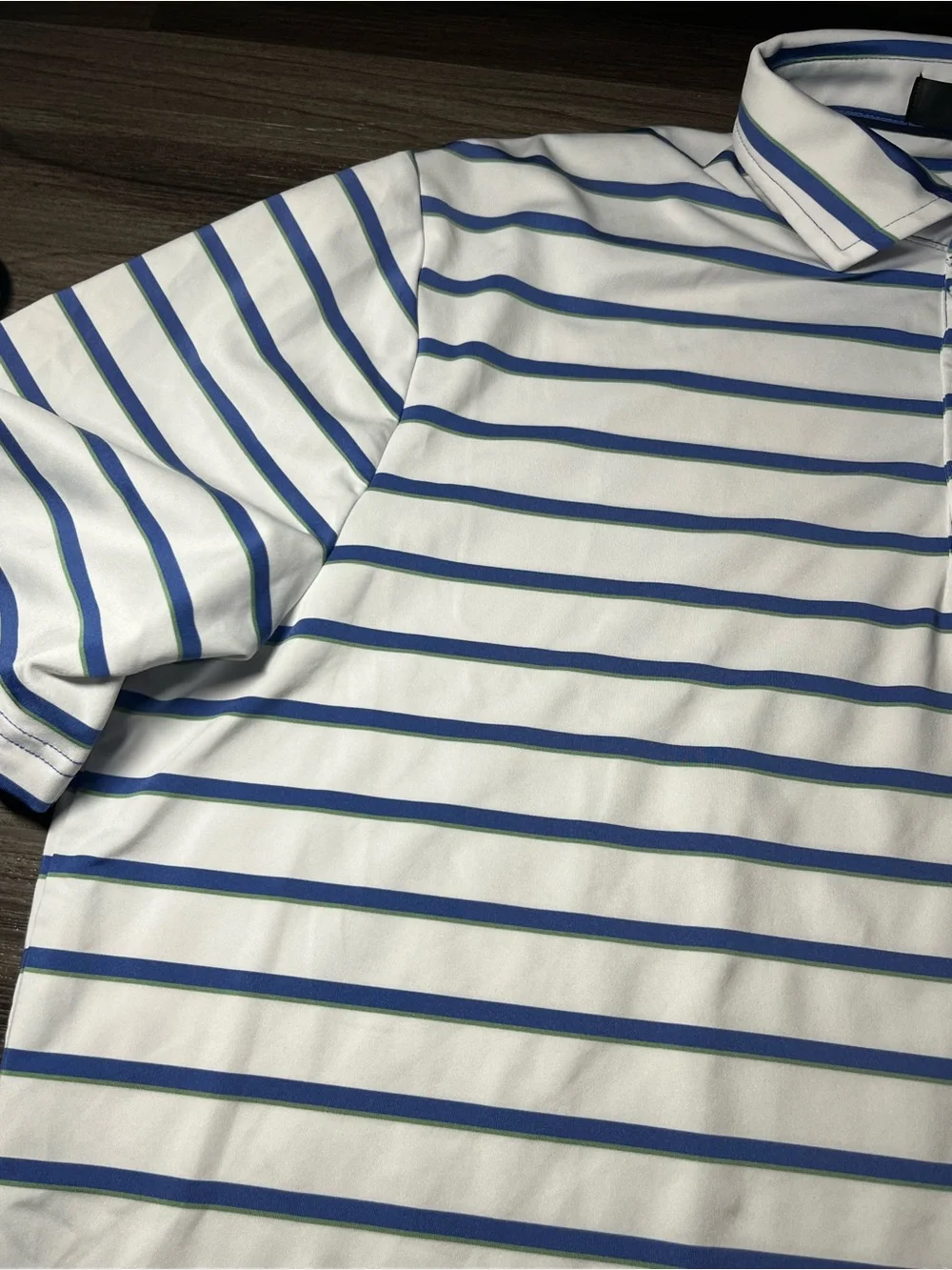 Ralph Lauren RLX Men’s Golf Polo White And Blue Stripes Size XL